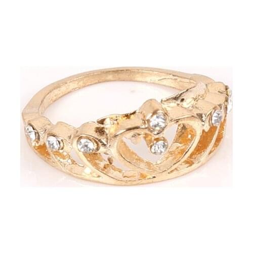 New Fashion Hollow Out Heart Crown Shaped Ring Wedding Gifts Women Fashion Jewelry Drop Shipping