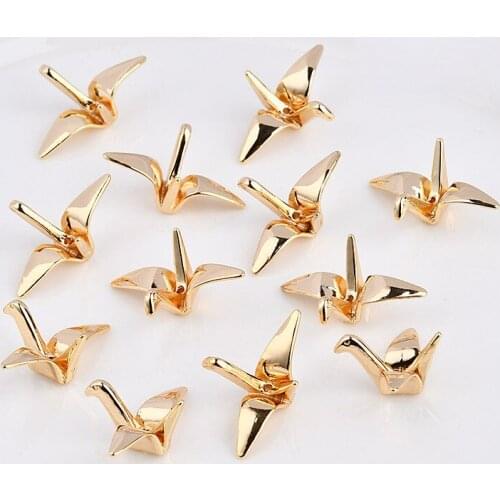 New arrived 20pcs/lot animals cartoon paper crane shape copper alloy fashion charms diy jewelry earring pendants accessory