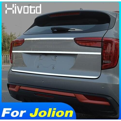 Rear Door Trim Car Rear Door Trunk Box Bottom Chrome Trim Tailgate Strips Stickers For Haval Jolion 2021 Accessories Styling
