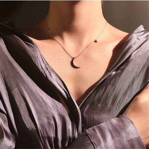 925 Sterling Silver Tassel Star Moon Charm Necklaces & Pendants For Women Girls Wedding Jewelry Chokers dz696