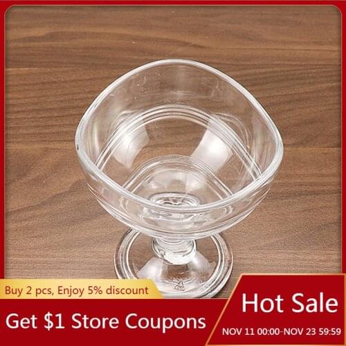 Plastic Curve design Cup High-legged ice cream cup plastic acrylic dessert cup hand-held ice cream cup bar pc anti-fall