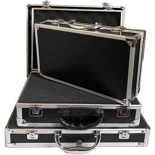 Portable Aluminum+Plastic Tool Box Equipment Toolbox Safety Instrument Camera Storage Case with pre-cut Foam
