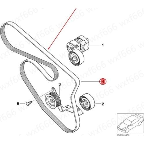 11287631810 Car Generator belt Suitable for E46b mwE87 E90 318 320 118 120 N46 2004-2019 Engine belt