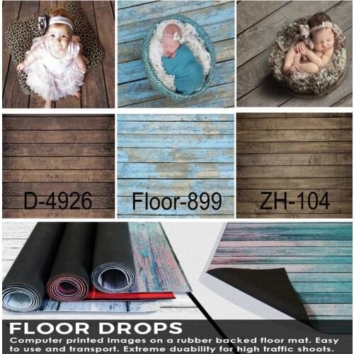 Rubber Floor Photo Background Floor Customize Printed Vintage Wood Newborn Backdrop Anti-slip Rubber Backed Mat Anti-Slip Carpet