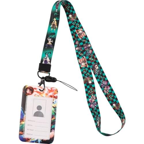 PC3210 Anime Demon Slayer Lanyard For Key Neck Strap Lanyard Card ID Badge Holder Key Holder Hang Rope Key Rings Kids Gifts