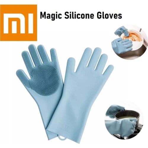 Xiaomi mijia JORDAN&JUDY Magic Silicone Cleaning Gloves Dish Washing Gloves Pot Pan Oven Heat Insulation Mittens Cooking Gloves