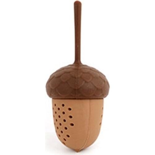 Mini Silicone Tea Infuser Creative Acorn Shaped Tea Leaf Bag Strainer Pine Nut Herbal Spice Filter Teaware Kitchen Accessories