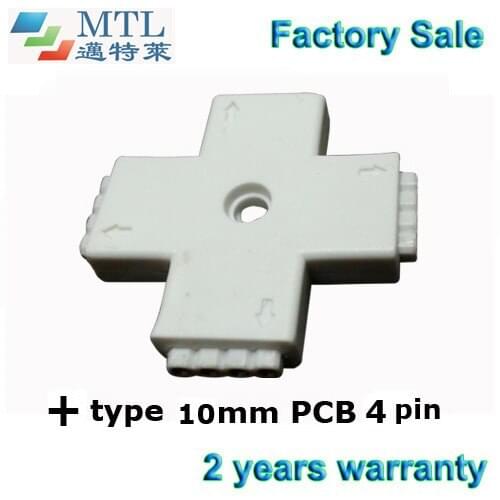 LED strip connector corner adapter cross type, 50pcs/lot, 10mm PCB 4 pin header connector, for RGB LED strip, Factory Wholesale