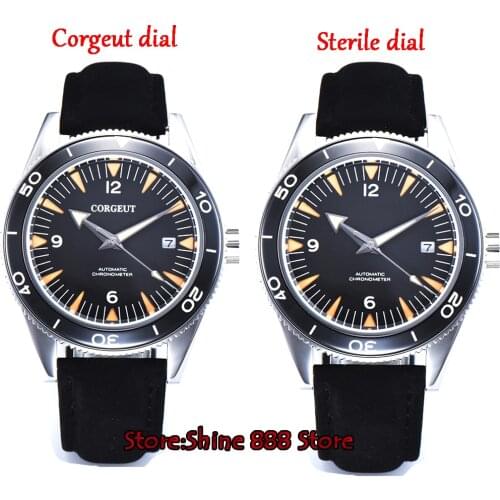 Corgeut sapphire glass 41mm black Dial Luminous MIYOTA Automatic Watch