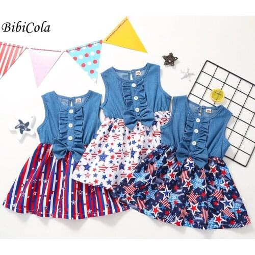 Todder Baby Girl Summer Dress Star Printed Dress Without Sleeve Girls Party Dress Sundress Children Clothing1 2 3 4 Years