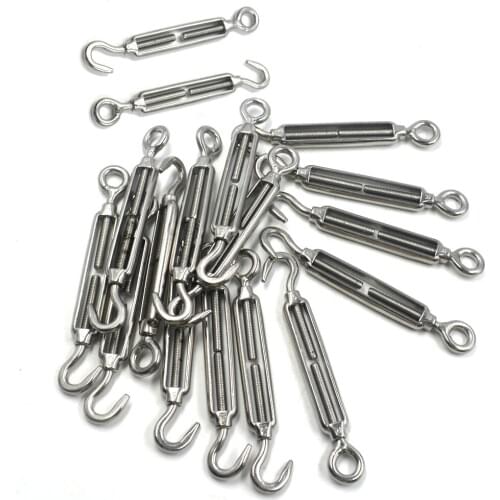 Wire Rope Cable M5 Hook & Eye Turnbuckle Stainless Steel 304 Pack of 30