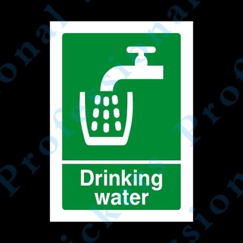 Drinking Water Rigid Plastic Sign OR Sticker - All Sizes A6 A5 A4 (HS5) Waterproof Vinyl stickers for car Motos