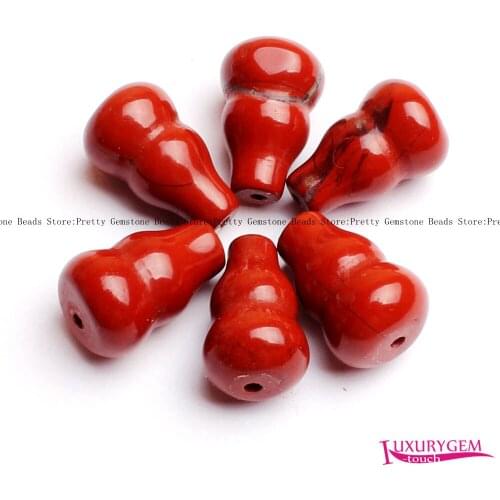 High Quality 10x15mm Smooth Natural Red Stone Gourd Shape Gems Loose Beads 5Pcs DIY Jewellery Making w3836