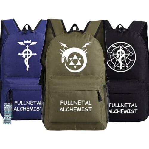 Japan Anime Fullmetal Alchemist Bag Backpack School Book Unisex Student Computer Bags Boys Girls