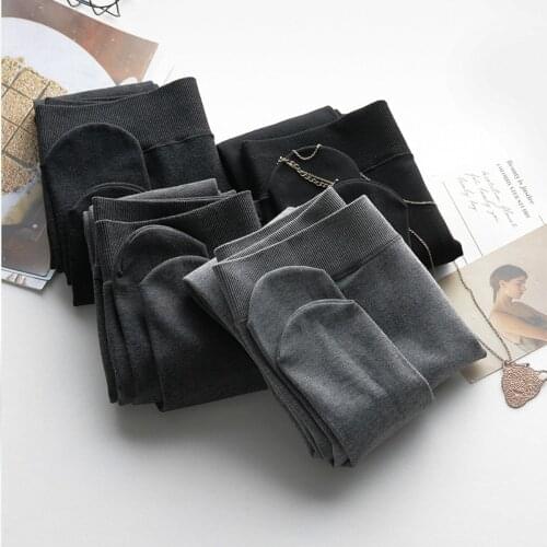 1000d Women Cashmere Pantyhose Large Size Fattening Cotton 55-100kg Autumn Winter Solid Color Vertical Stripe Plush Tights