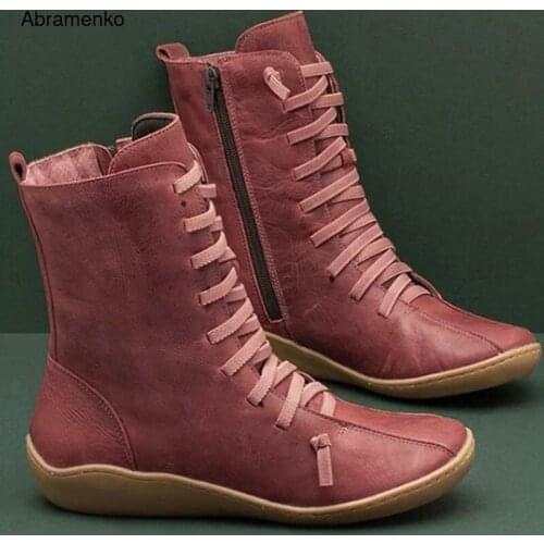 Shoes For Women Knee-High Boots Snow Boots Winter Warm Fur wedge Thick Bottom Leather Boots Shoes Female Shoes Plus Size 35-43