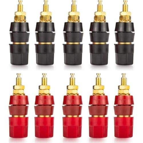 10Pcs 4mm Banana Plug Socket Plated Terminal Amplifier Speaker Terminal Connector