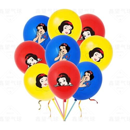 10pcs 12inch Snow White Theme Latex Balloons Kids Boy Disney Frozen 2 Birthday Snow White Party Decorations Happy Birthday Toys