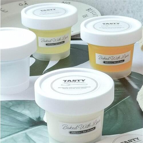 10Pcs Plastic Ice Cream Cup Yogurt Cup Dessert Container Ice Cream Mousse Jelly Pudding Milkshake Cup with Lid Store Party