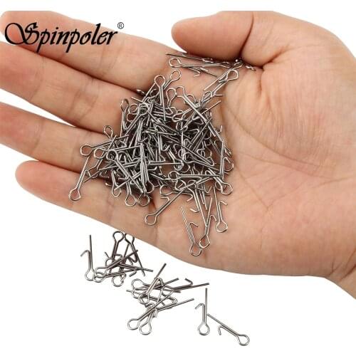 100 Pcs/Lot High Carbon Steel String Hook Connector Needle Fishing Pin For Soft Lure Latch Pin Carp Fishing Accessories