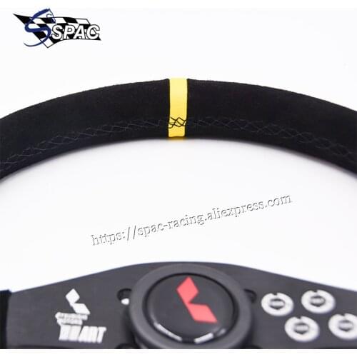 14inch Universal Suede Leather Steering Wheel Flat Steering Wheel