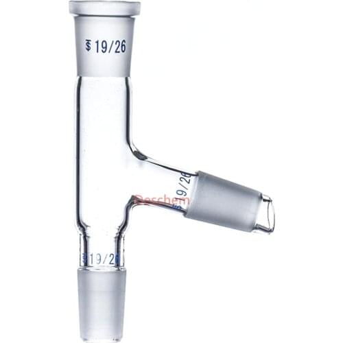 19/26,Three Way Adapter,75 bend,Distillation Head,Borosilicate Glass