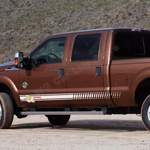 2pcs Car Side Stickers For Ford Raptor Car Side Stripes Skirts Graphics Graphics Vinyl Film Decals Auto Accessories