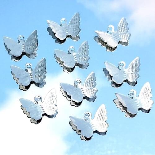 2Color Alloy Butterfly Cute Animal Insect 11x15mm Connectors Charms Pendant 100Pcs For DIY Earrings Jewelry Accessory Supplies