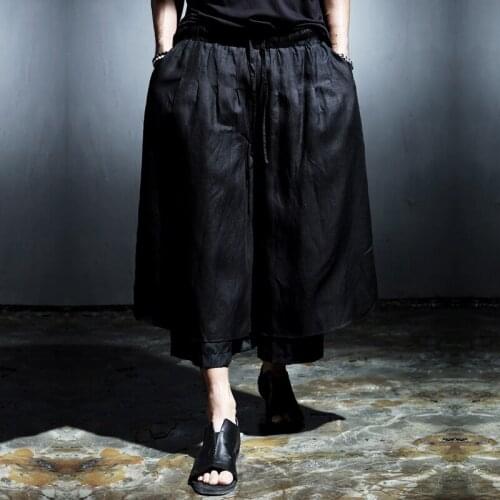 27-44 ! 2016 mens clothing Dj Chinese style loose harem pants plus size casual boot cut culottes pants trousers singer costumes