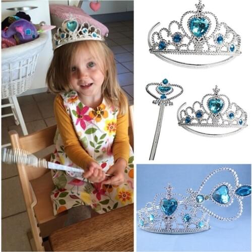 Princess Hair Accessories Bridal Crown Crystal Tiara Hoop Headband Hair Bands For Kids Christmas Gift