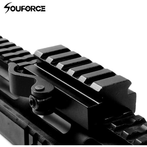 60mm Length Aluminum Quick Release Mount Adapter 5 Slots Fit 20mm Picatinny Weaver Rail Base for Hunting Gun Accessory