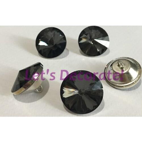 Free shipping 350PCS/LOT 18MM Black Color Satellite Crystal Glass Buttons For Sofa Industry Or Other Decoration Fileds. WXK18350