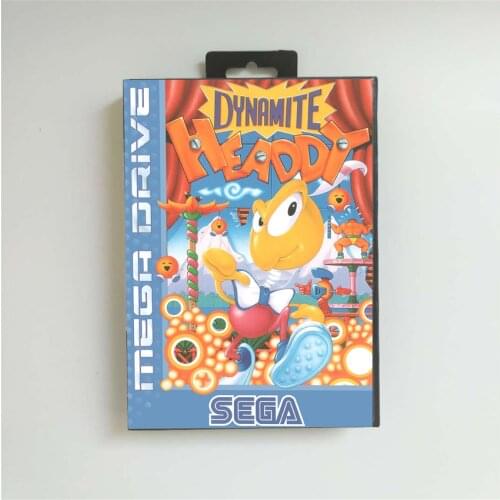 Dynamite Headdy - EUR Cover With Retail Box 16 Bit MD Game Card for Sega Megadrive Genesis Video Game Console