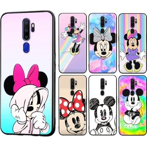 Mickey mouse color for OPPO A11 X A9 A94 A93 A72 A73 A53 S A32 A31 A52 A92 A72 A12E A1K A12 A5 AX7 2020 Black Phone Case