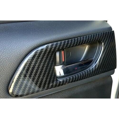 For Subaru WRX STi 2014-2019 Carbon Style Side Door Interior Handle Bowls Frame Cover Trim Car Styling