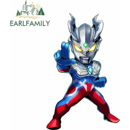 EARLFAMILY 13cm x 8.2cm for Ultraman Japan RV Car Sticker Personality Refrigerator Decal Windshield Anime Bumper Car Assessoires