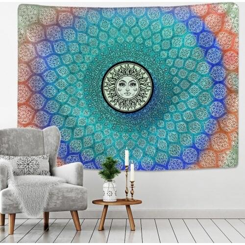 Mandala Tapestry Wall Hanging Witchcraft Hippie Beach Throw Rug Sun Moon Tapestries Bohemian Home Art Psychedelic Wall cloth