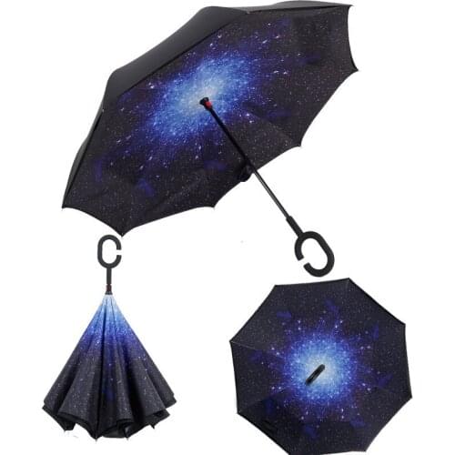 Cute Reverse Umbrella Women Long Handle Windproof Uv Protection Business Adult Umbrella Sun Guarda Chuva Rain Gear BD50UU