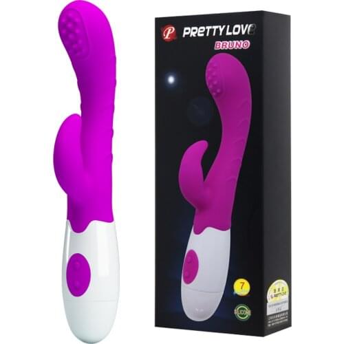 New Pretty love 7 function silicone double Powerfull dildo rabbit G spot vibrator fake penis clitori massager sex toys for women