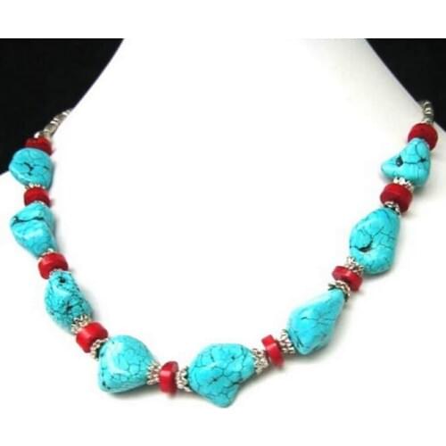 FREE SHIPPING>>>@@ > N2924 Refined Tibet style Tibetan Silver stunning Red Coral beads Necklace