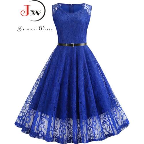 Summer Vintage Lace Dress Women Elegant Party Sexy Night Club Dresses V Neck Sleeveless Work A-Line Swing Office Vestidos