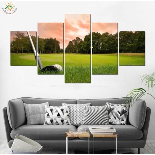 Golf Field Landscape wall art canvas poster decoration canvas painting for living room Prints Art Decoration Home 5 Piece