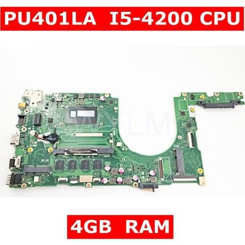 PU401LA With I5-4200 CPU Onboard 4GB RAM mainboard REV 2.2 For ASUS P401 P401L P401LA Laptop motherboard 100% Test free shipping