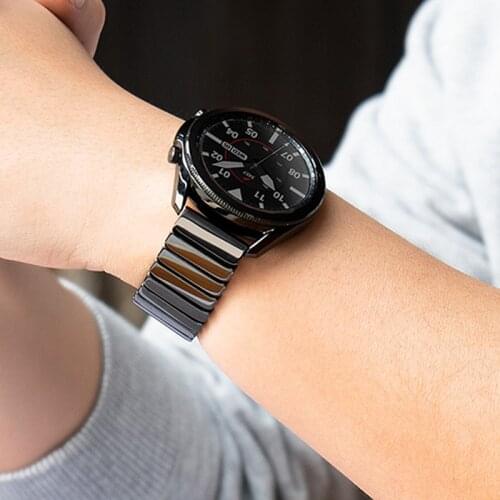 Ceramics Strap For Samsung Galaxy Watch 3 45mm 41mm 46mm 42mm Active 2 Gear S3 Watchbands For Huawei Watch GT2 Pro 46mm 2e Band