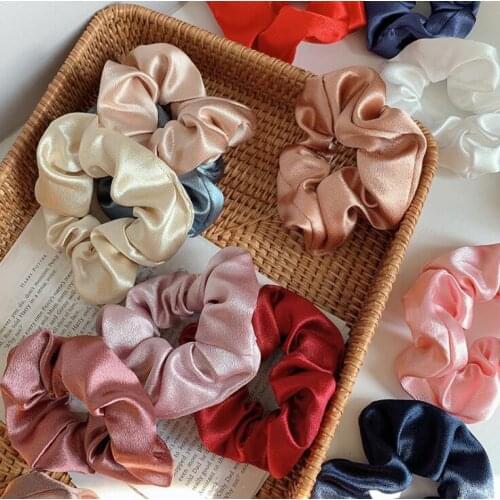 Hair band fat New Fashion Retro Leather Solid Color Fat Intestine Hair Tie New Fashion Retro Leather Solid Color Fat Intestine