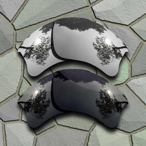 Grey Black&Chrome Sunglasses Polarized Replacement Lenses for Oakley Flak Jacket XLJ