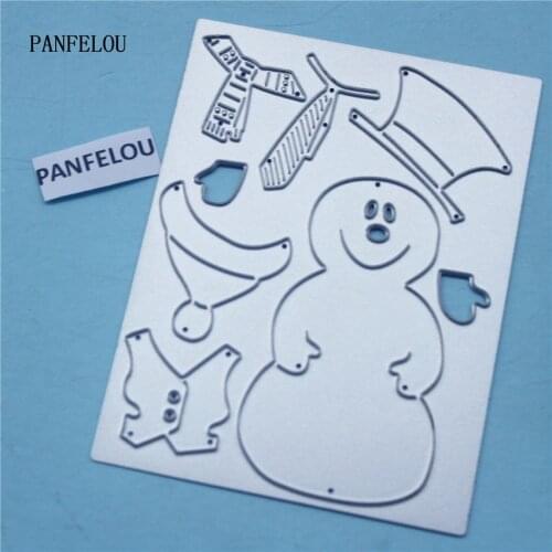 PANFELOU Metal craft Snowman combination paper die cutting dies for Scrapbooking/DIY Easter Halloween Greeting cards