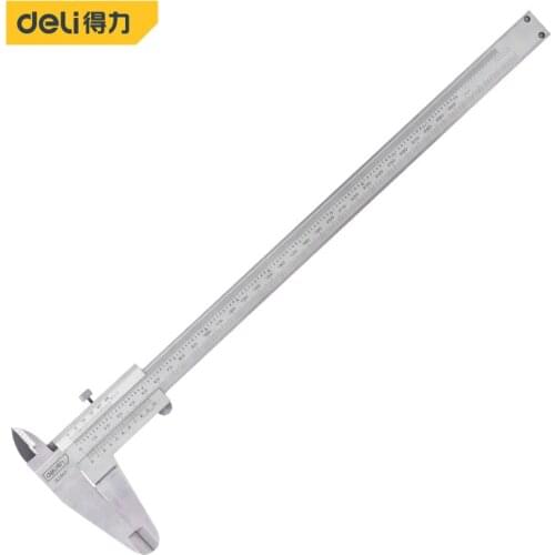 Deli Stainless Steel Vernier Caliper Hardened Metric/Inch Machinist Thickness Guage Micrometer High Precision Measuring Tools