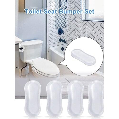 Silicone Transparent Toilet Seat Bumper 4-piece Toilet Seat Cover Mute Anti-collision Cushion Furniture Protective Bumper Easy