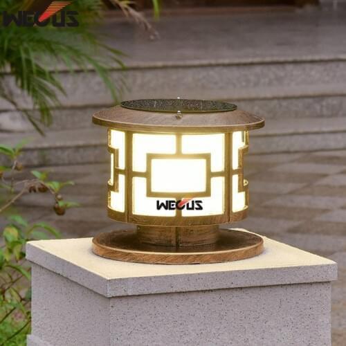 LED circular solar pillars light waterproof wall pillar lamp villa garden garden outdoor landscape lights,D30X25CM 3W